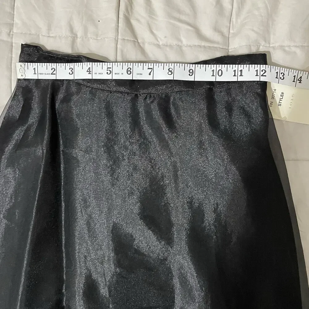 Vintage A Line Organza Long Skirt Size 6 Black NWT Deadstock JBS Ltd Formal Maxi - Picture 3 of 10